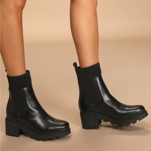 Ellery Black Slip-On Mid-Calf Boots (Lulus, size 8, brand new)